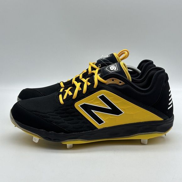 New Balance 3000v4 Mens Size 15 D Black Yellow Metal Baseball Cleats L3000BY4 - Picture 1 of 14